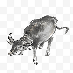 水墨哺乳动物牛