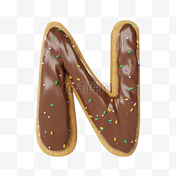字母巧克力图片_甜甜圈英文字母n