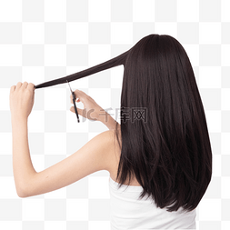 直发器卷头发图片_女生美发护发剪发