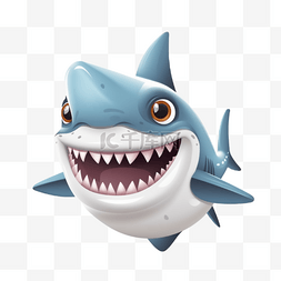 健美鲨鱼图片_卡通可爱手绘动物小动物元素鲨鱼