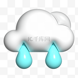 AI膨胀风中雨天气图标