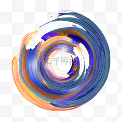 彩色圆环笔刷图片_笔刷圆圈抽象几何水彩