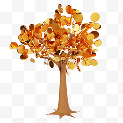 金币金钱树图片_3DC4D立体发财树摇钱树