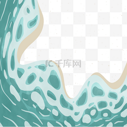 波纹边图片_绿色海水海浪边框图