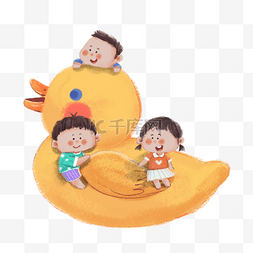 红绿黄三色图片_儿童节小黄鸭儿童欢乐