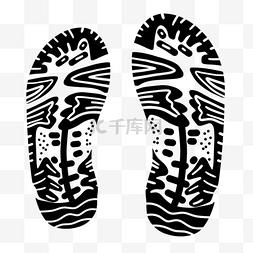 步行剪影图片_步行生活方式黑白鞋印