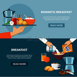 广告玉米图片_水平横幅设置在托盘上的浪漫早餐