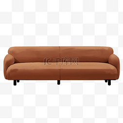 长沙发图片_棕色舒适沙发
