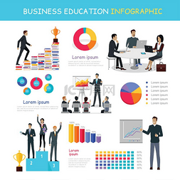 成功人士成长的教育信息图..商业
