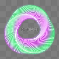 红色绿色霓虹光感发光不规则图形
