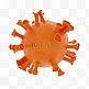3D立体橘色细菌病毒