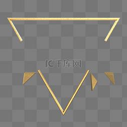金粉边框图片_金色几何三角C4D