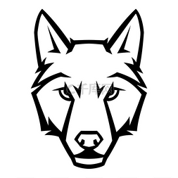 动物插图狗图片_吉祥物风格的狼头野生动物的插图