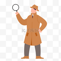 悬疑标题框图片_放大镜搜索检查调查私人侦探