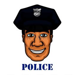 卡通帽子警察图片_紧急服务行业设计与欢快的微笑警
