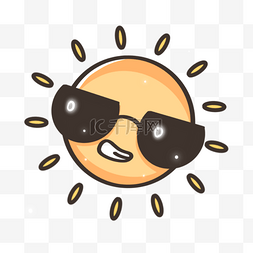 太阳橙色图片_橙色可爱卡通墨镜太阳