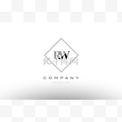创意字母W设计图片_rw r w 的复古的老式的黑色的白色