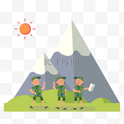 暑假假期军事夏令营小朋友扁平