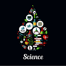 水滴形状的科学图标遗传学和生物