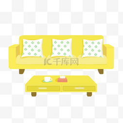 家居家具黄色沙发