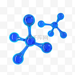 科技医疗分子图片_3D美容C4D护肤医疗分子结构分子链