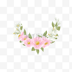粉色银莲花婚礼花卉水彩