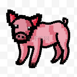 像素艺术游戏用品粉色小猪