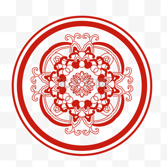 元宵元宵节圆形花纹剪纸春节喜庆窗花