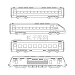 列车线路图白色背景上的火车线路图旅客列车示意图