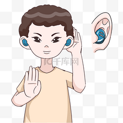 助听器图片_国际聋人日之男孩做手语