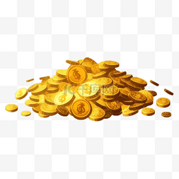 大量的钱币图片_金币免抠元素金钱钱币黄色金色