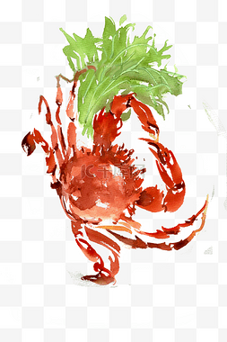 螃蟹定律图片_盘中的螃蟹水墨