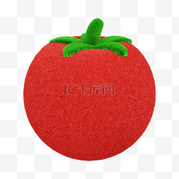 毛绒绒材质图片_3D立体毛绒蔬菜西红柿