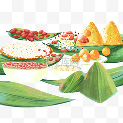 端午图片_端午节传统美食粽子包粽子食材
