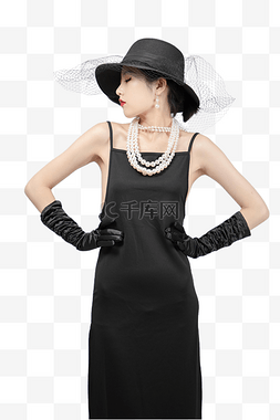 时尚酷酷黑裙美女