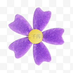 紫色花草图片_3DC4D立体紫色毛绒花朵