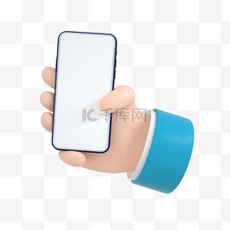 手机端银行卡图片_3D立体商务风手拿手机手势