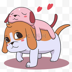 卡通可爱情侣狗狗