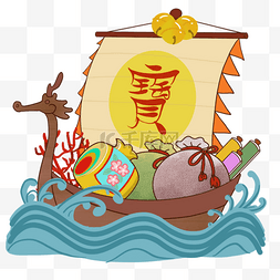 船浪花图片_宝船日本新年祭祀开运用品