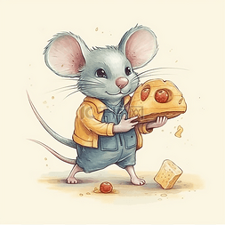 拿着奶酪的老鼠图片_拿着奶酪的小老鼠