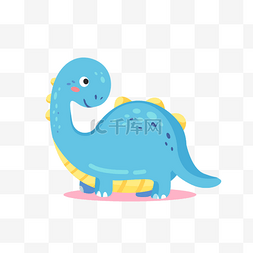 刚出生的恐龙图片_蓝色万龙可爱卡通恐龙