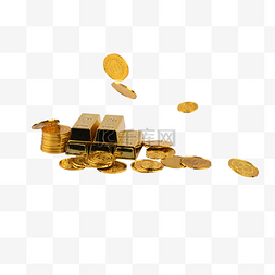 金币经济金钱金条硬币堆