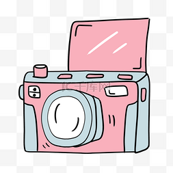 粉色开盖卡通可爱相机图标