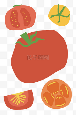 西红柿番茄夸张蔬菜底纹