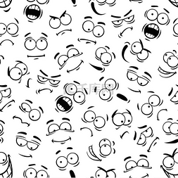 表情符号震惊图片_人脸表情模式带有表情的卡通人脸