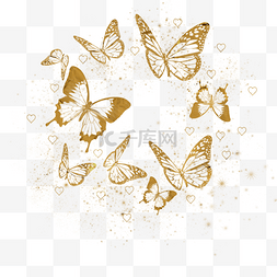 圆形光组合素材图片_圆形组合金粉光效蝴蝶