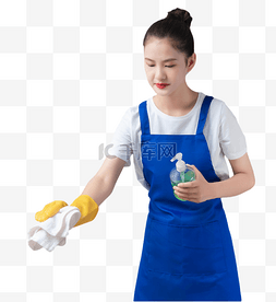 家政女士手套清洁工具工作