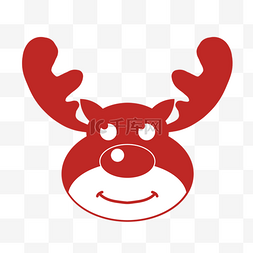 创意设计圣诞图片_麋鹿动物红色白色卡通图片