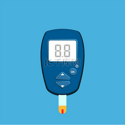 糖尿病血糖测量装置。空屏幕的价