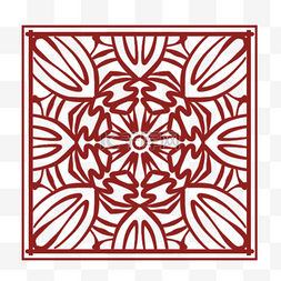 韩国饰品元素图片_红色对称方块图形传统韩国饰品花